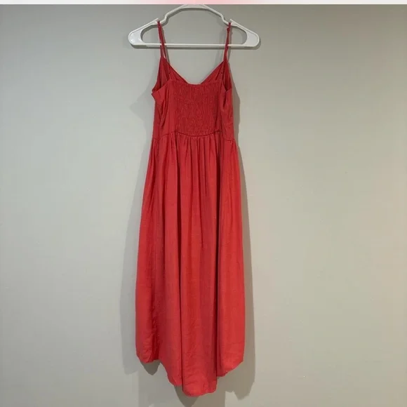 Nine West Coral Twist-Front Cutout High-Low Midi Dress | Size S - Picture 5 of 6